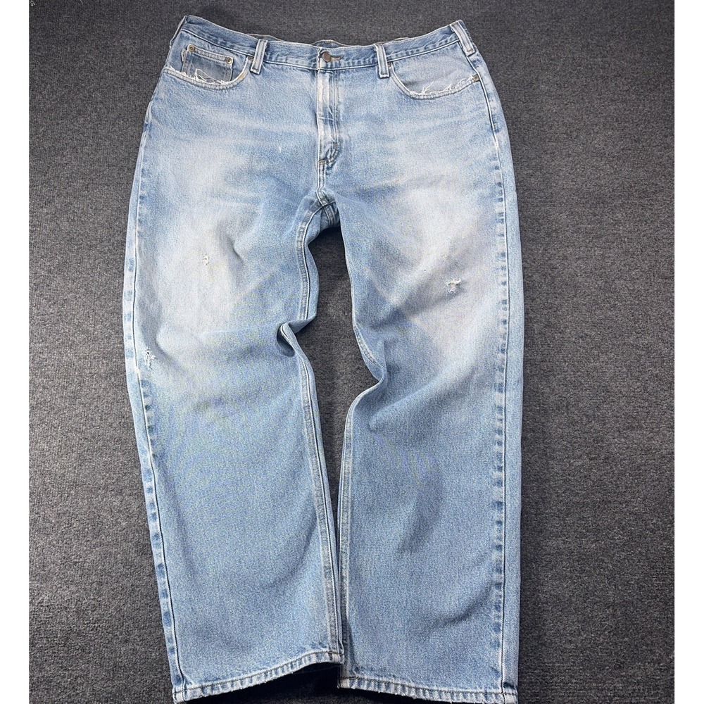 Carhartt Relaxed Fit Men's Blue Jeans 42 x 32 Medium Wash Denim Workwear